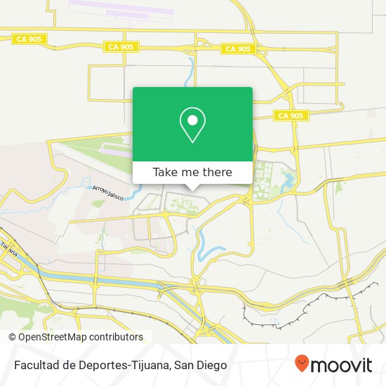 Mapa de Facultad de Deportes-Tijuana