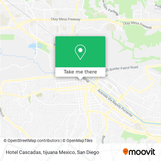 Hotel Cascadas, tijuana Mexico map