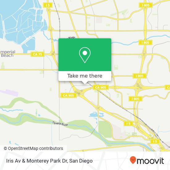 Iris Av & Monterey Park Dr map