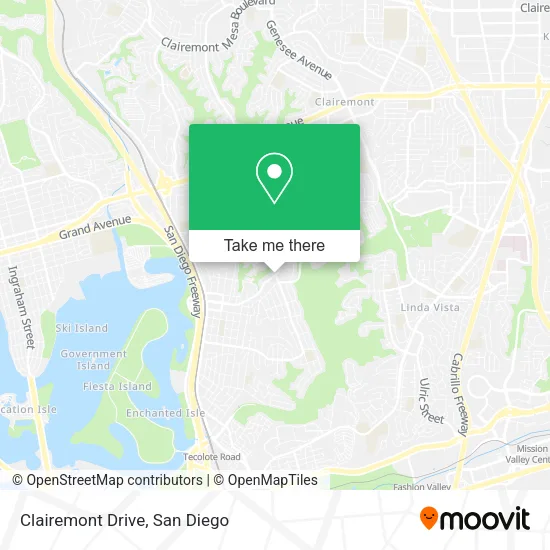 Clairemont Drive map
