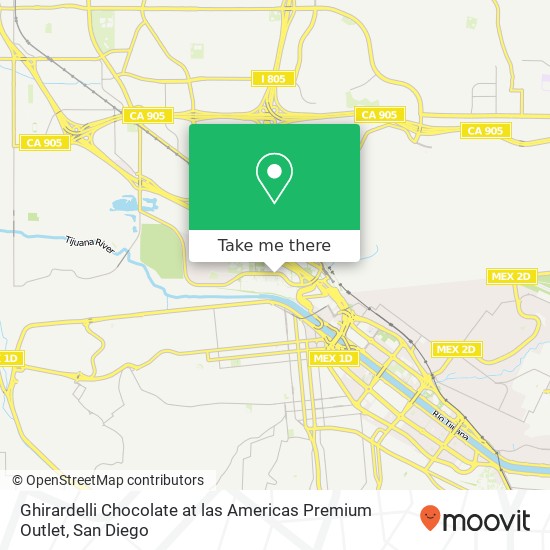 Mapa de Ghirardelli Chocolate at las Americas Premium Outlet