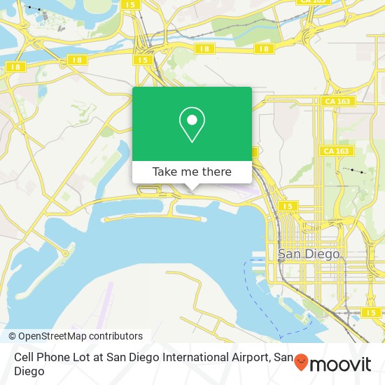 Cell Phone Lot at San Diego International Airport map