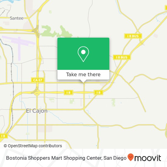 Bostonia Shoppers Mart Shopping Center map