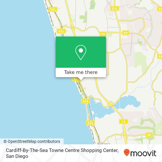Mapa de Cardiff-By-The-Sea Towne Centre Shopping Center