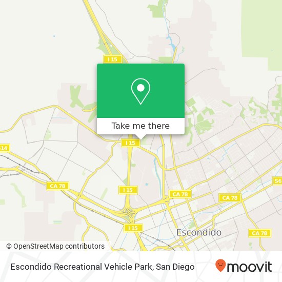 Mapa de Escondido Recreational Vehicle Park