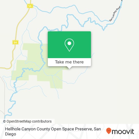 Hellhole Canyon County Open Space Preserve map