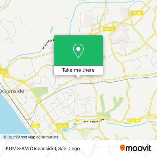 Mapa de KGMG-AM (Oceanside)