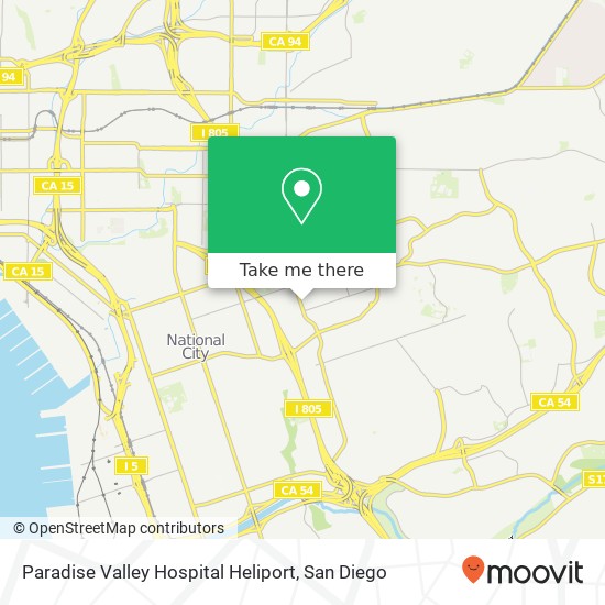 Paradise Valley Hospital Heliport map