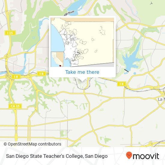 Mapa de San Diego State Teacher's College