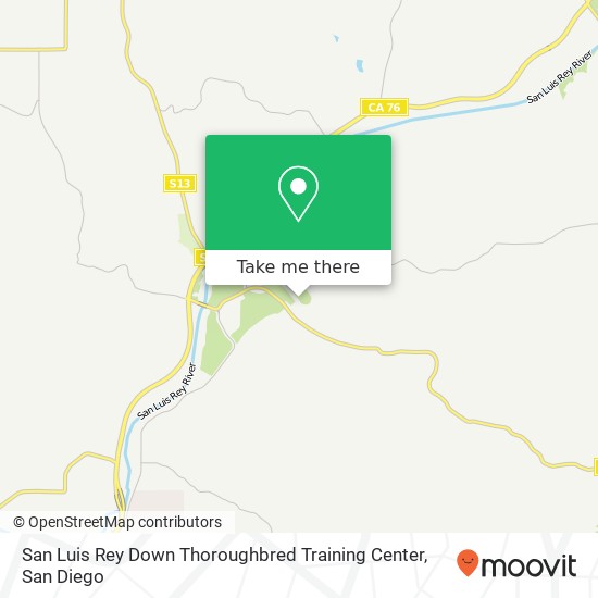 San Luis Rey Down Thoroughbred Training Center map