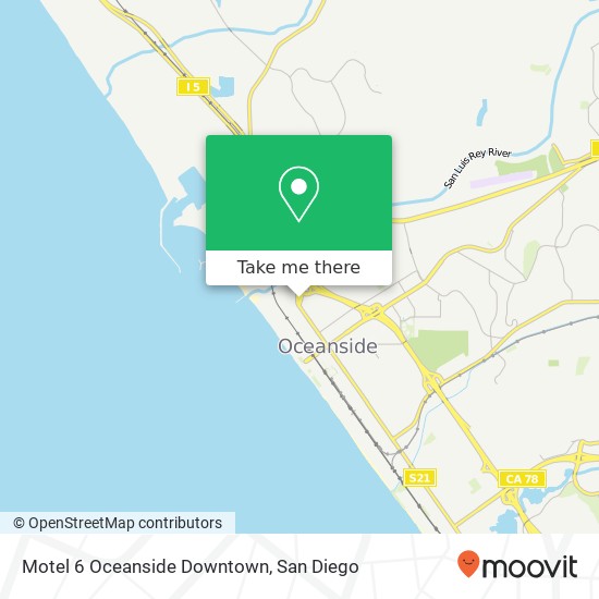 Mapa de Motel 6 Oceanside Downtown