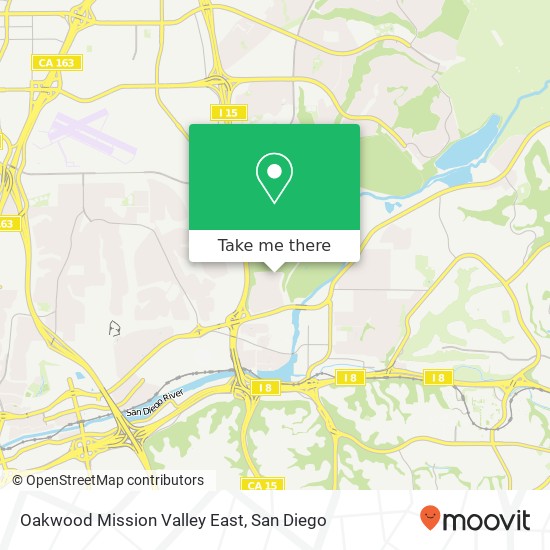 Oakwood Mission Valley East map