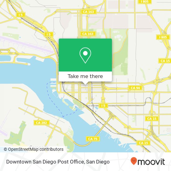 Mapa de Downtown San Diego Post Office