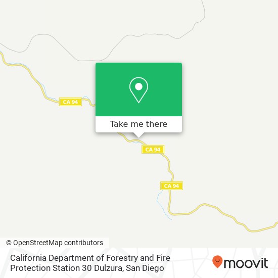Mapa de California Department of Forestry and Fire Protection Station 30 Dulzura