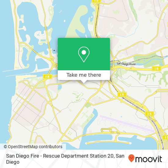 Mapa de San Diego Fire - Rescue Department Station 20