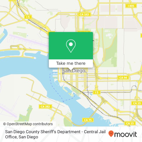San Diego County Sheriff's Department - Central Jail Office map