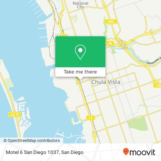 Mapa de Motel 6 San Diego 1037