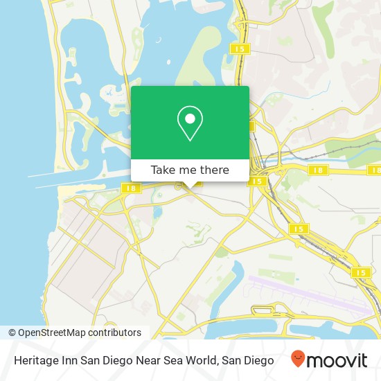 Mapa de Heritage Inn San Diego Near Sea World
