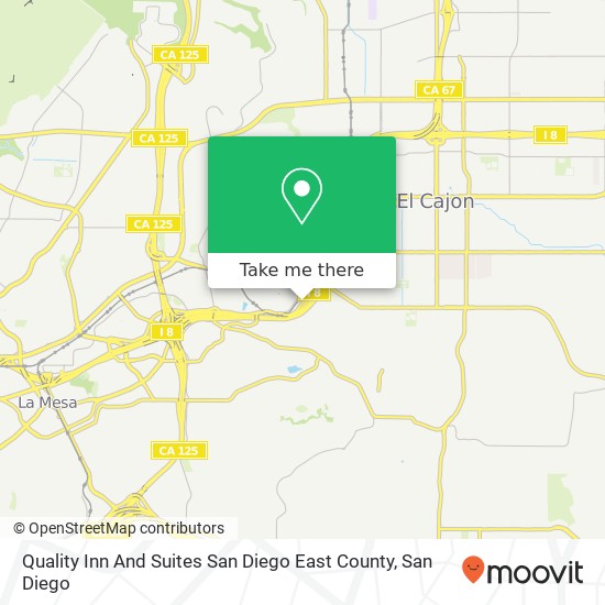 Mapa de Quality Inn And Suites San Diego East County