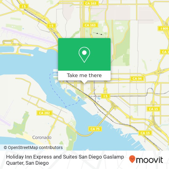 Mapa de Holiday Inn Express and Suites San Diego Gaslamp Quarter