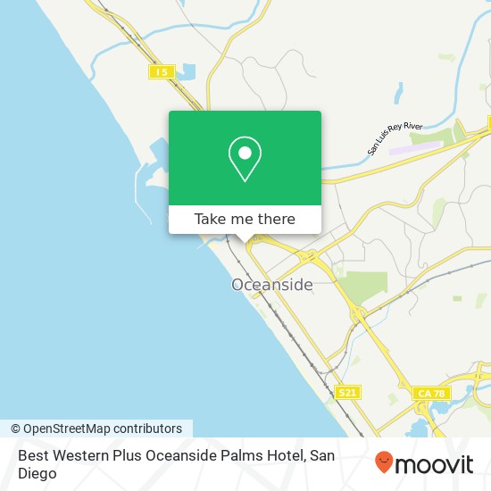 Best Western Plus Oceanside Palms Hotel map
