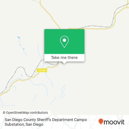 San Diego County Sheriff's Department Campo Substation map