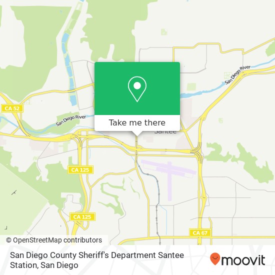 San Diego County Sheriff's Department Santee Station map