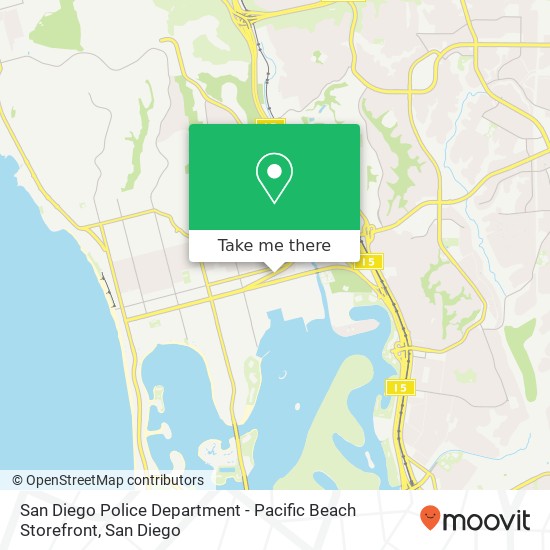 Mapa de San Diego Police Department - Pacific Beach Storefront