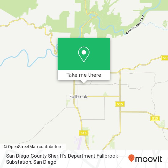 San Diego County Sheriff's Department Fallbrook Substation map