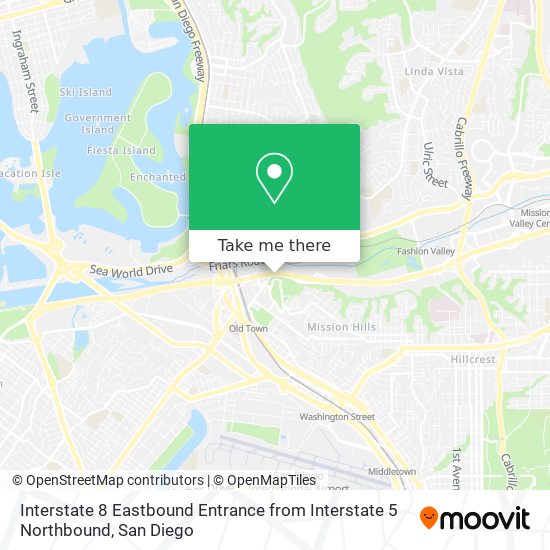 Directions To Interstate 8 How To Get To Interstate 8 Eastbound Entrance From Interstate 5 Northbound  In San Diego By Bus, Cable Car Or Train?