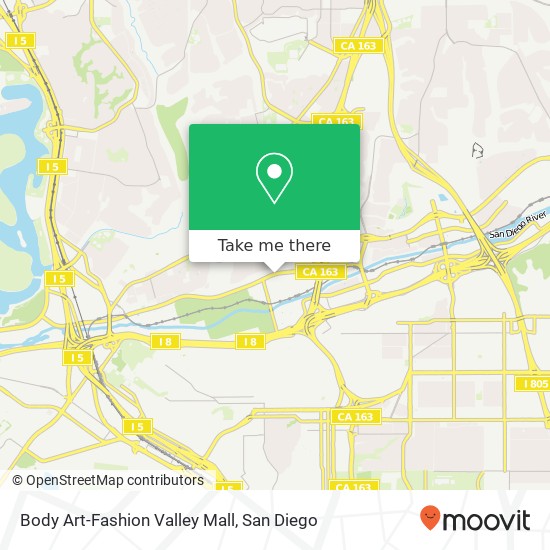 Mapa de Body Art-Fashion Valley Mall