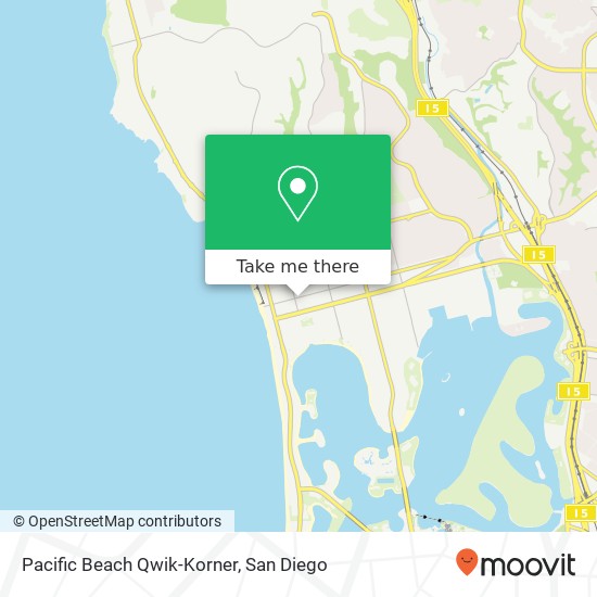 Mapa de Pacific Beach Qwik-Korner