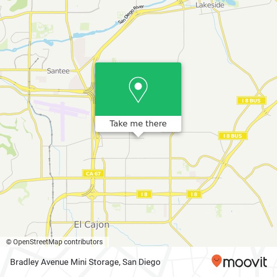 Mapa de Bradley Avenue Mini Storage