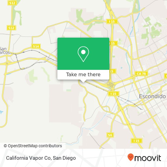 Mapa de California Vapor Co