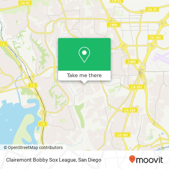 Clairemont Bobby Sox League map