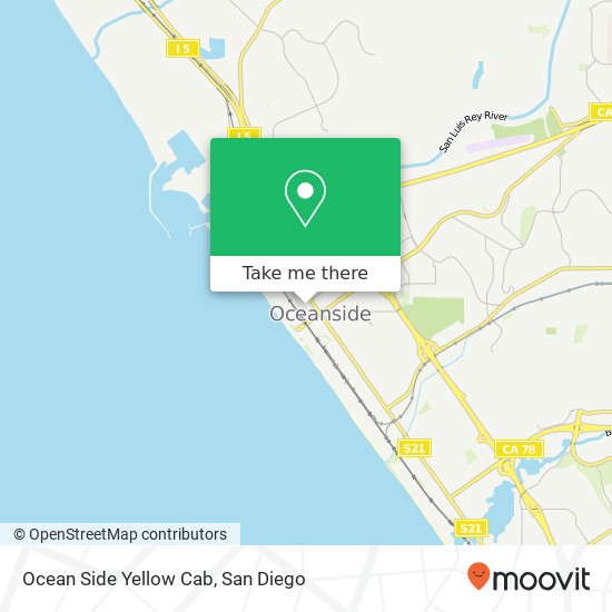 Ocean Side Yellow Cab map