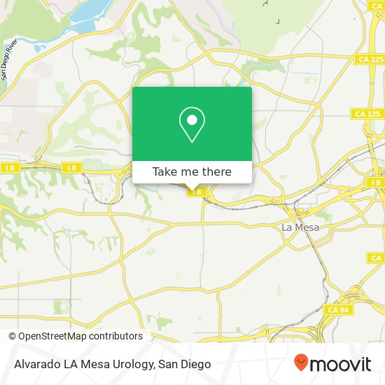 Alvarado LA Mesa Urology map