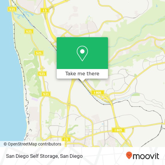 San Diego Self Storage map