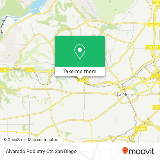 Alvarado Podiatry Ctr map