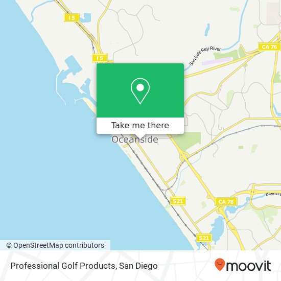 Professional Golf Products map