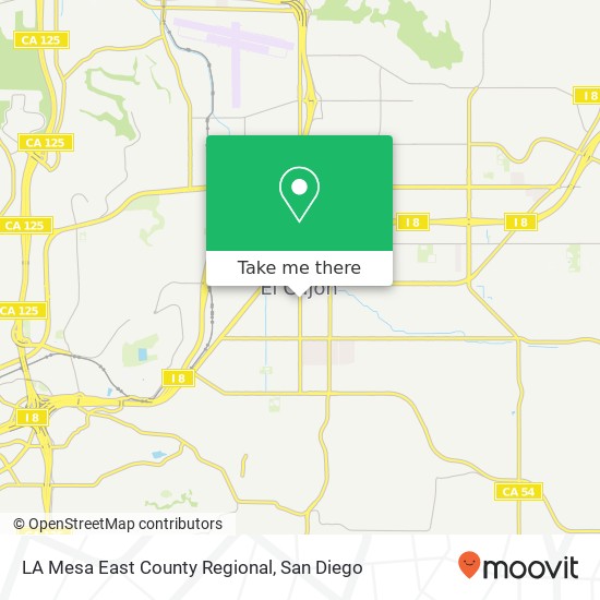 LA Mesa East County Regional map