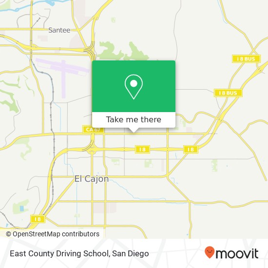 East County Driving School map