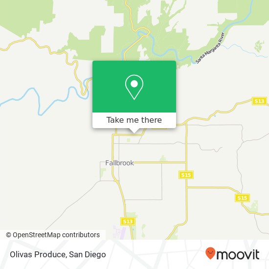 Mapa de Olivas Produce
