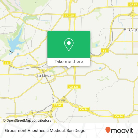 Mapa de Grossmont Anesthesia Medical