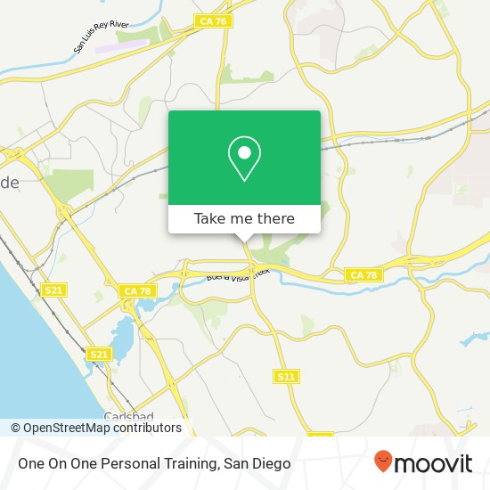 One On One Personal Training map