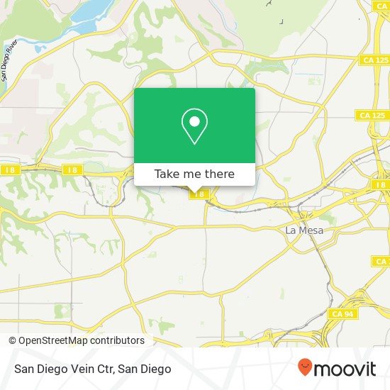 San Diego Vein Ctr map