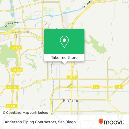 Anderson Piping Contractors map