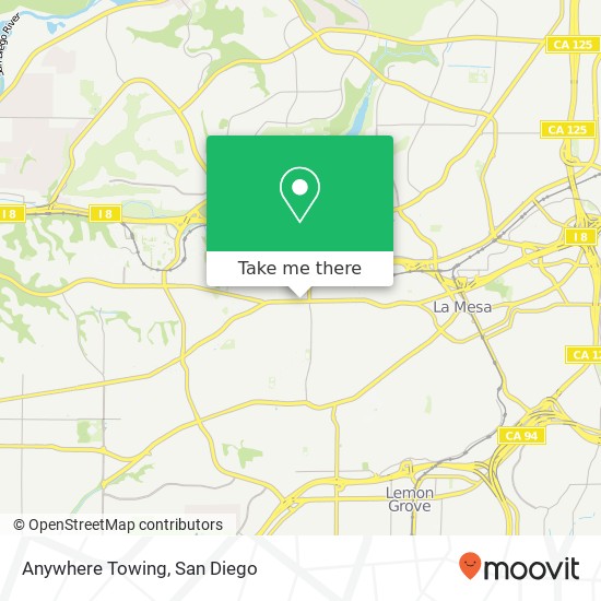 Anywhere Towing map
