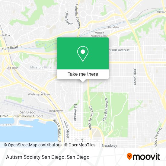 Autism Society San Diego map