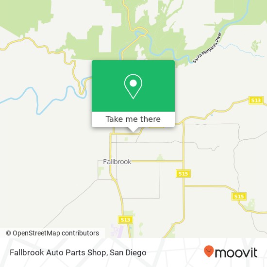 Mapa de Fallbrook Auto Parts Shop